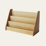 Montessori bookshelf mini with 3 shelves in birch plywood, front-facing book display – PETINKA