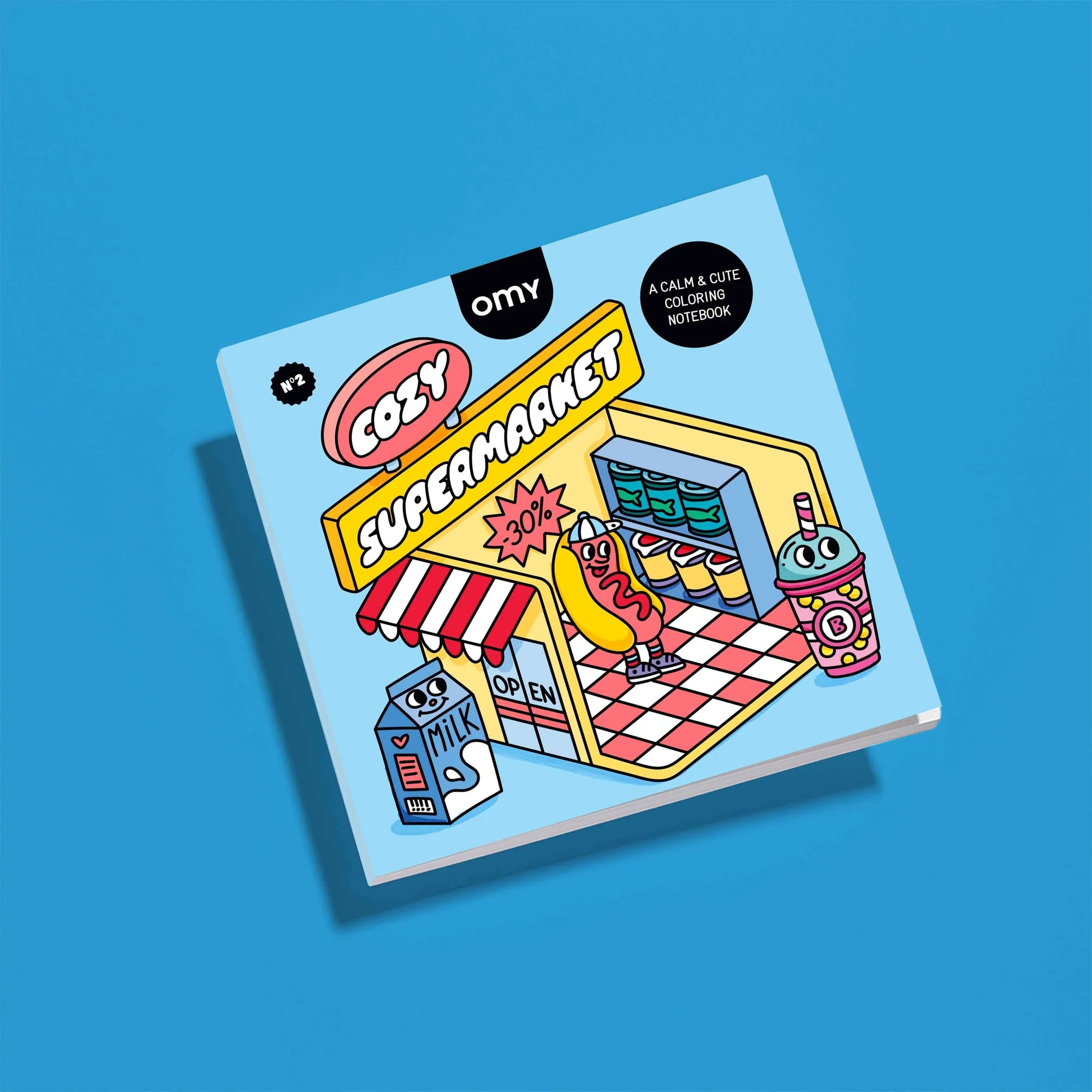 OMY Cozy Art Super Market — coloring book with supermarket motifs - COZY_ART_02_SUPERMARKET_FACE
