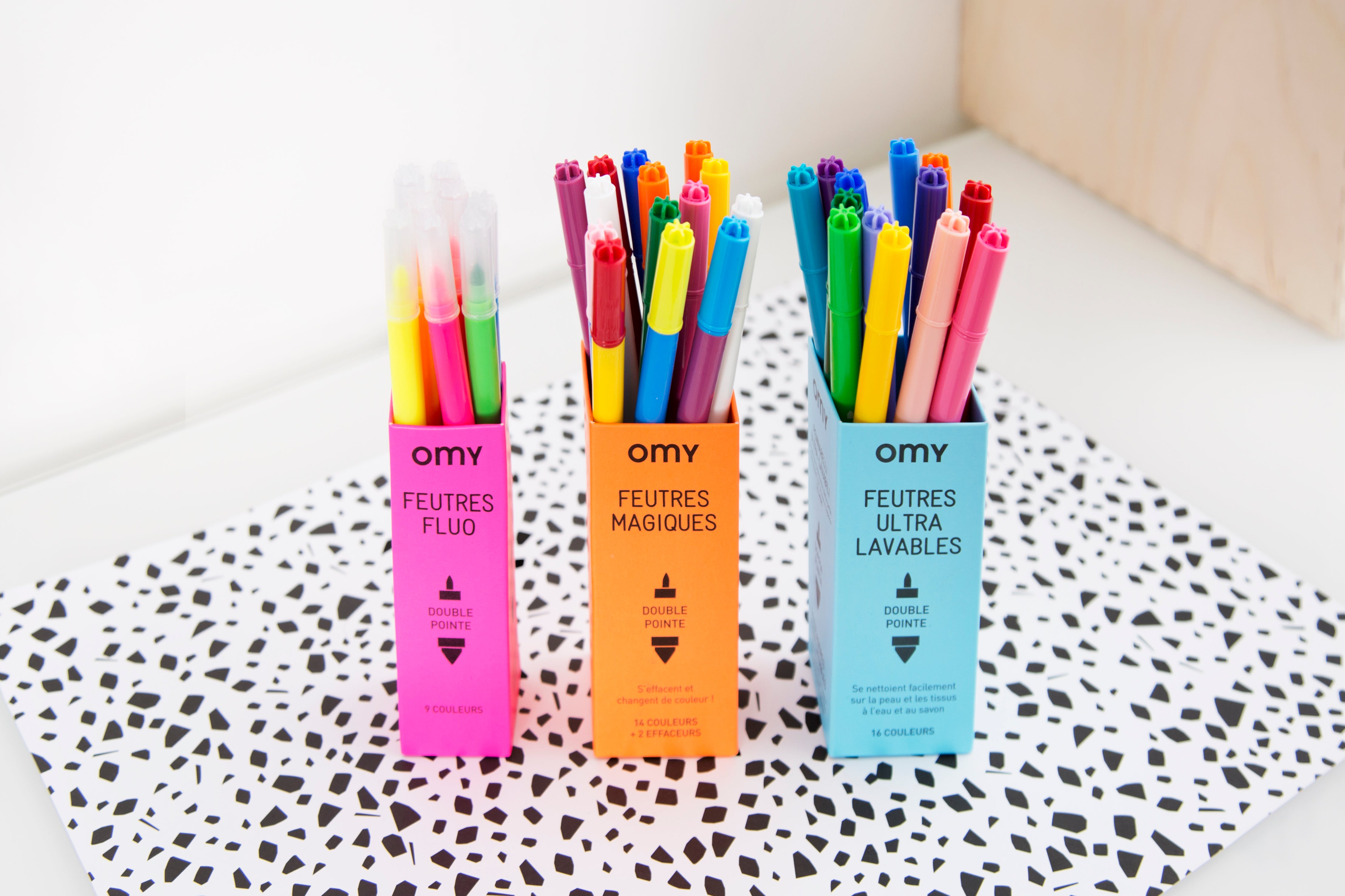 OMY Ultra-Washable Markers — set of 16 dual-tip washable markers - FEU201-NOUVEAUX-FEUTRES-AMBIANCE-TOUS1
