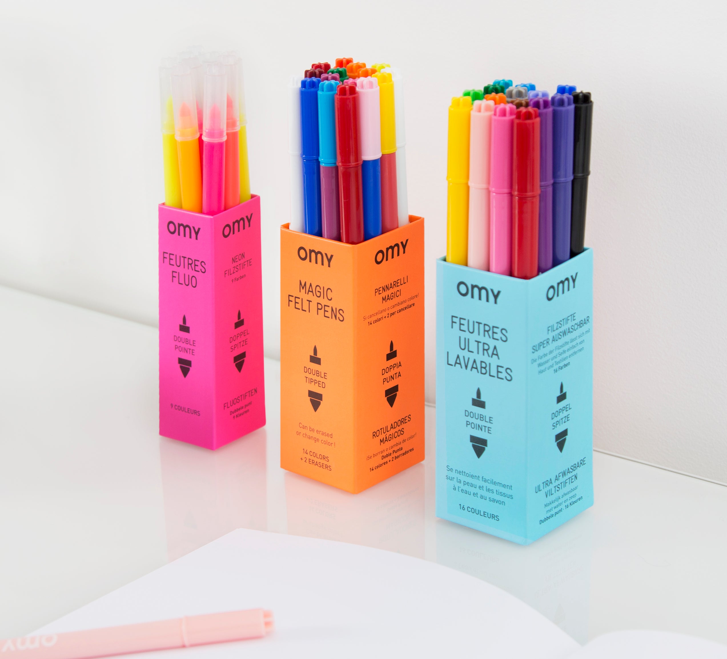 OMY Ultra-Washable Markers — set of 16 dual-tip washable markers - FEU201-NOUVEAUX-FEUTRES-AMBIANCE-TOUS2