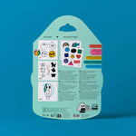 OMY Montessori Stickers Book — close-up of pages with geometric shapes