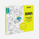 OMY Dinos — giant 70 × 100 cm coloring poster with dinosaurs