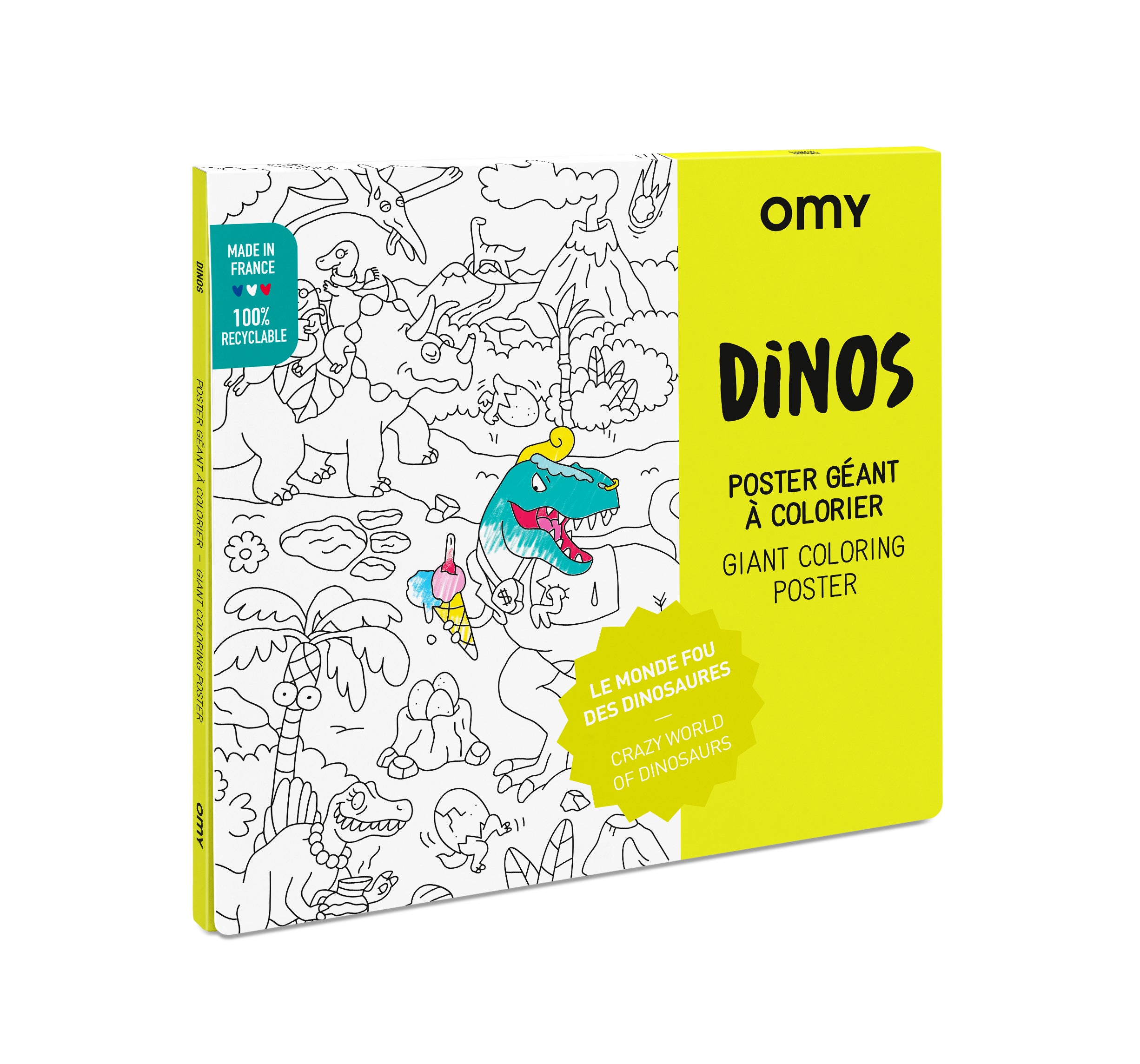 OMY Dinos — close-up of artwork full of humour and characters