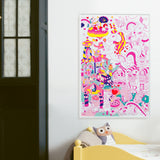 OMY Lily — giant 70 × 100 cm coloring poster with a unicorn - POS55-POSTER-LILY-AMBIANCE1