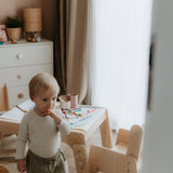 DORI Kreativ-Set – Mitwachsender Kindertisch & Kinderstuhl ab 10 Monaten