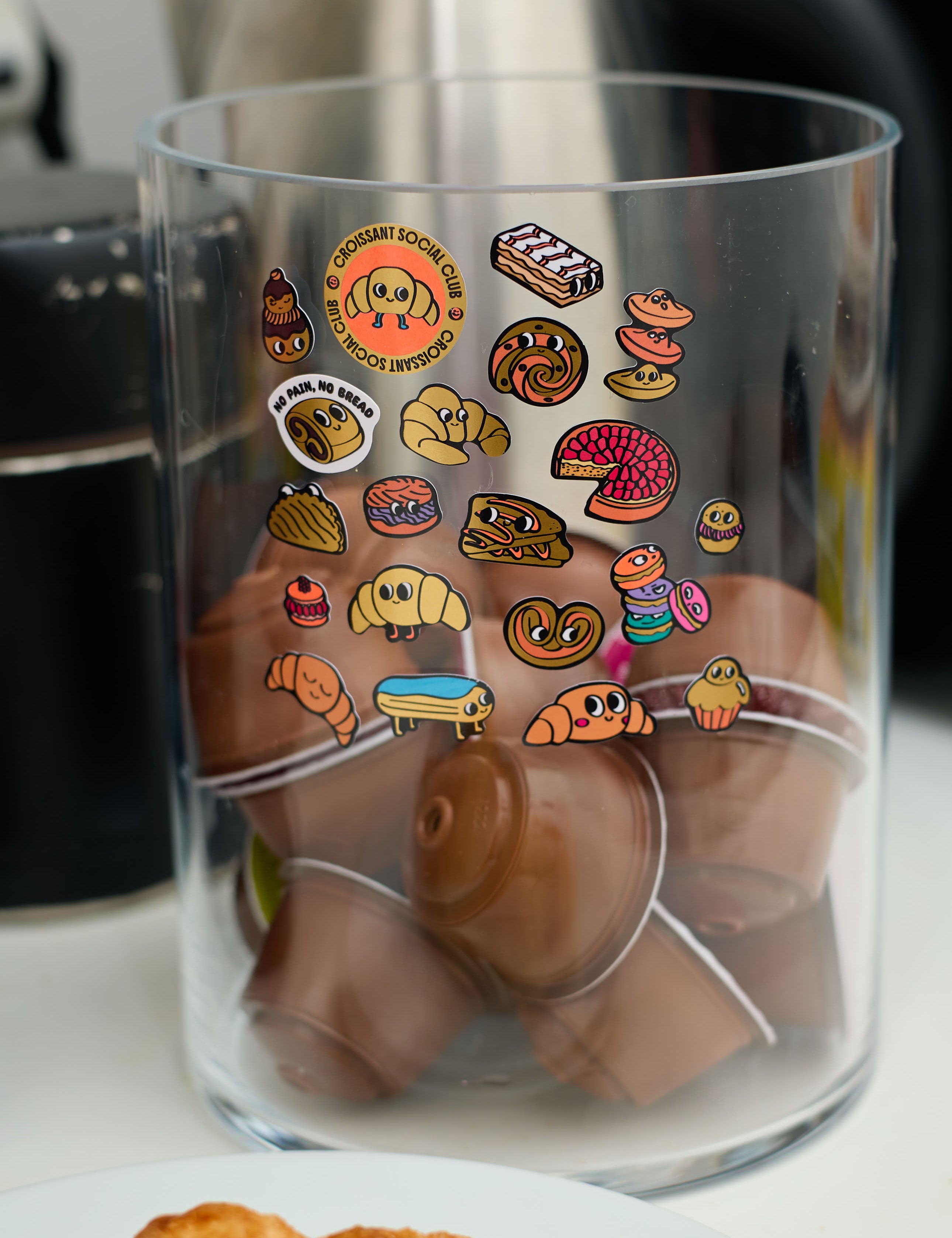 OMY Iconic Croissant — sheet of golden vinyl stickers with Parisian bakery motifs