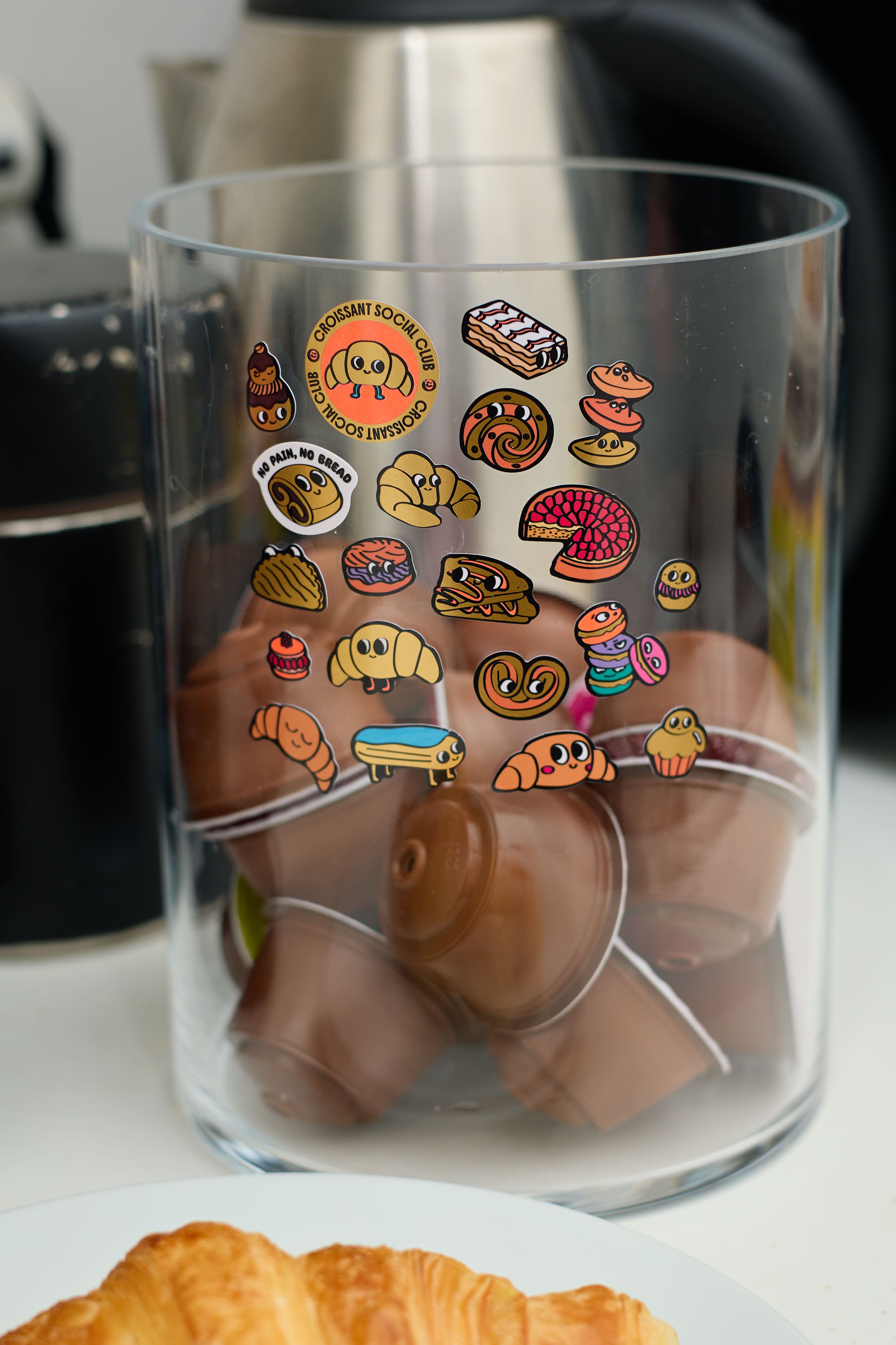 OMY Iconic Croissant — sheet of golden vinyl stickers with Parisian bakery motifs