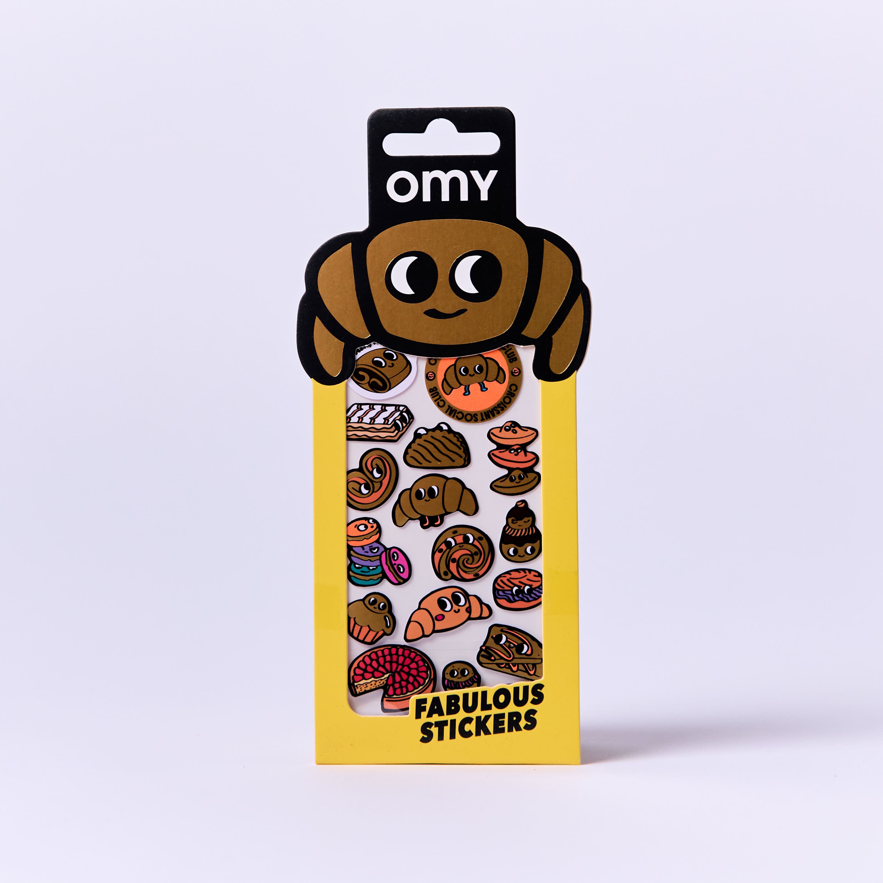OMY Iconic Croissant — sheet of golden vinyl stickers with Parisian bakery motifs - STICKER_ICONIC_CROISSANT_FACE_FB
