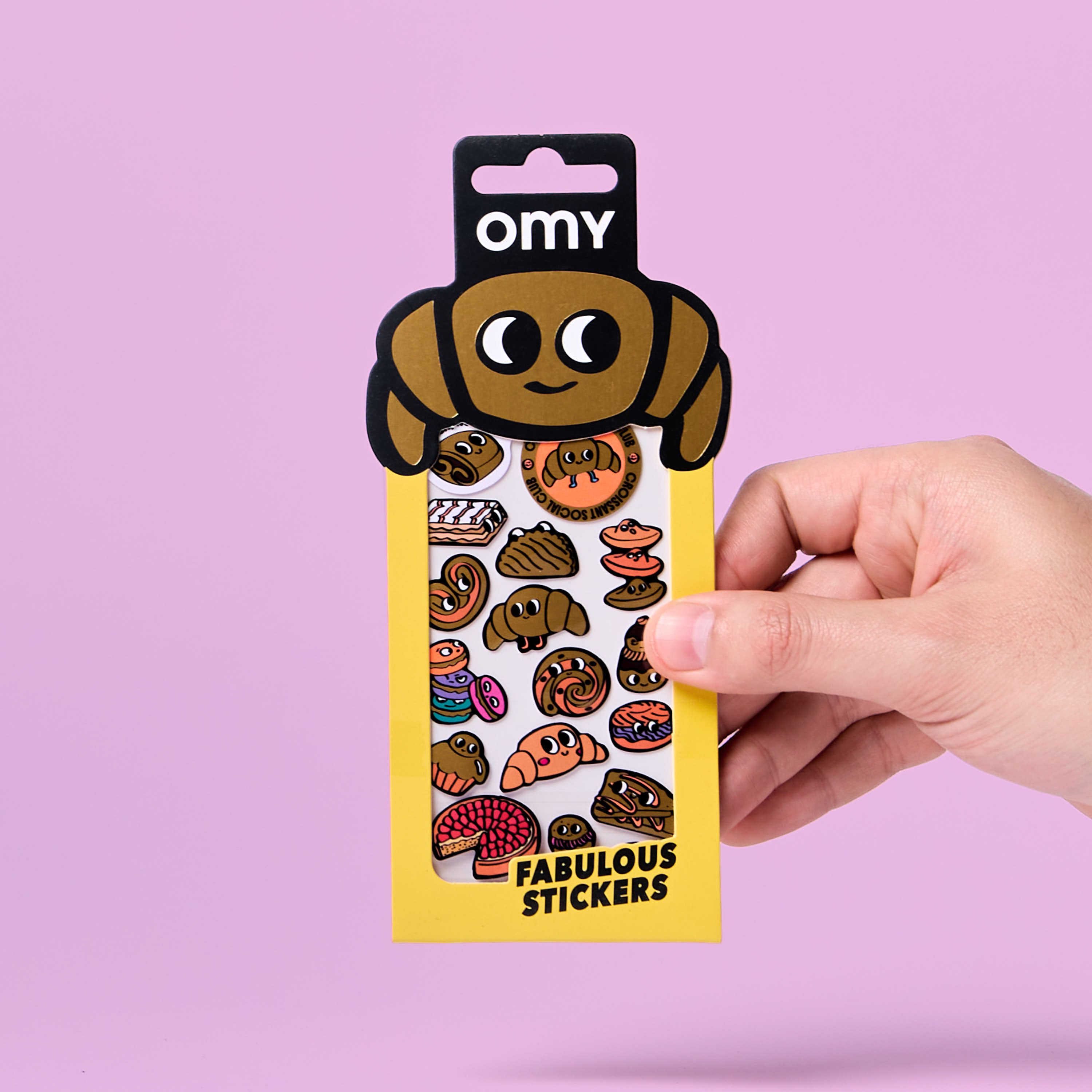 OMY Iconic Croissant — sheet of golden vinyl stickers with Parisian bakery motifs - STICKER_ICONIC_CROISSANT_MAIN_FC