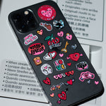 OMY Iconic Love — sheet of fluorescent vinyl stickers with hearts