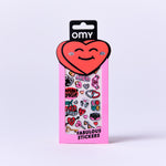 OMY Iconic Love — sheet of fluorescent vinyl stickers with hearts - STICKER_ICONIC_LOVE_FACE_FB