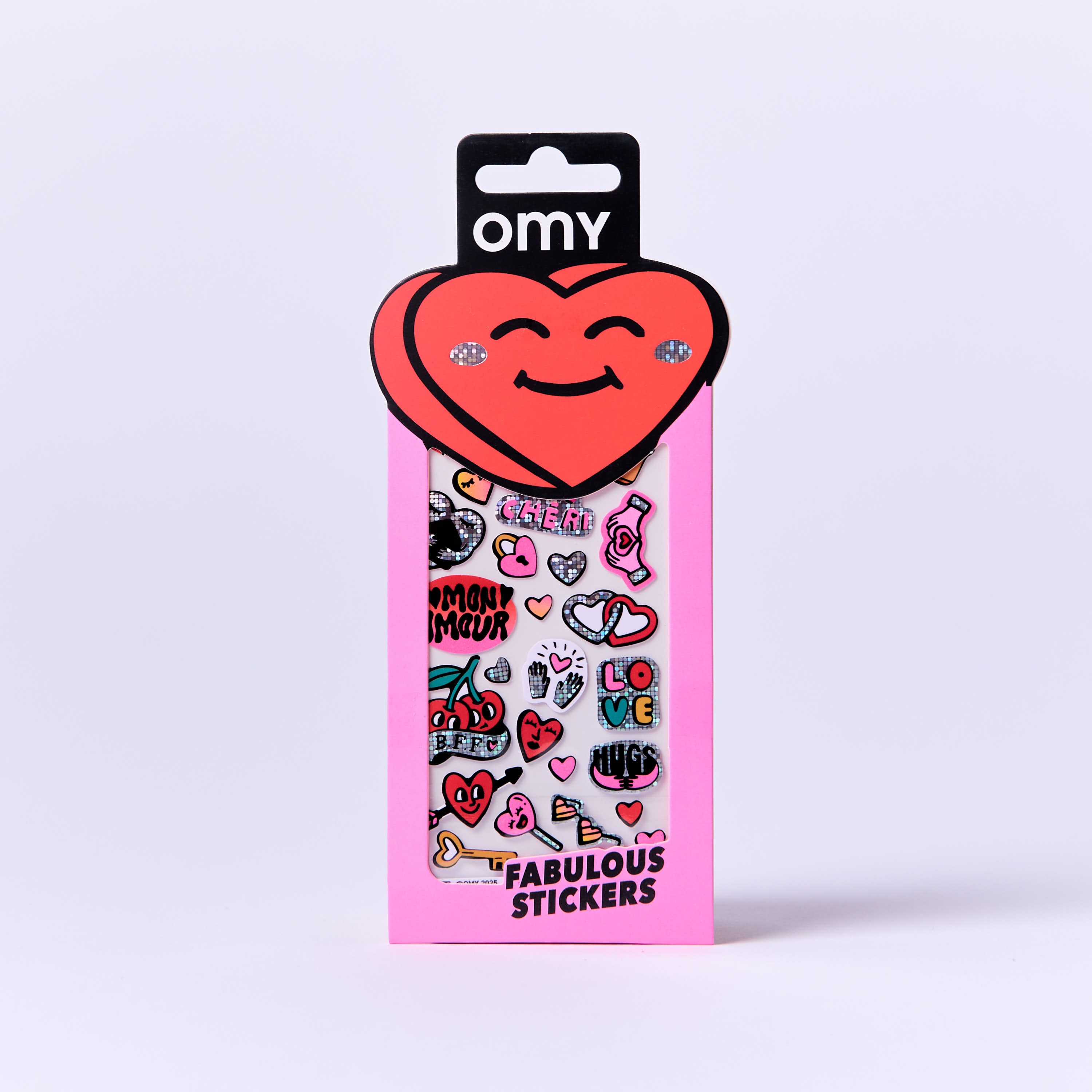 OMY Iconic Love — sheet of fluorescent vinyl stickers with hearts - STICKER_ICONIC_LOVE_FACE_FB