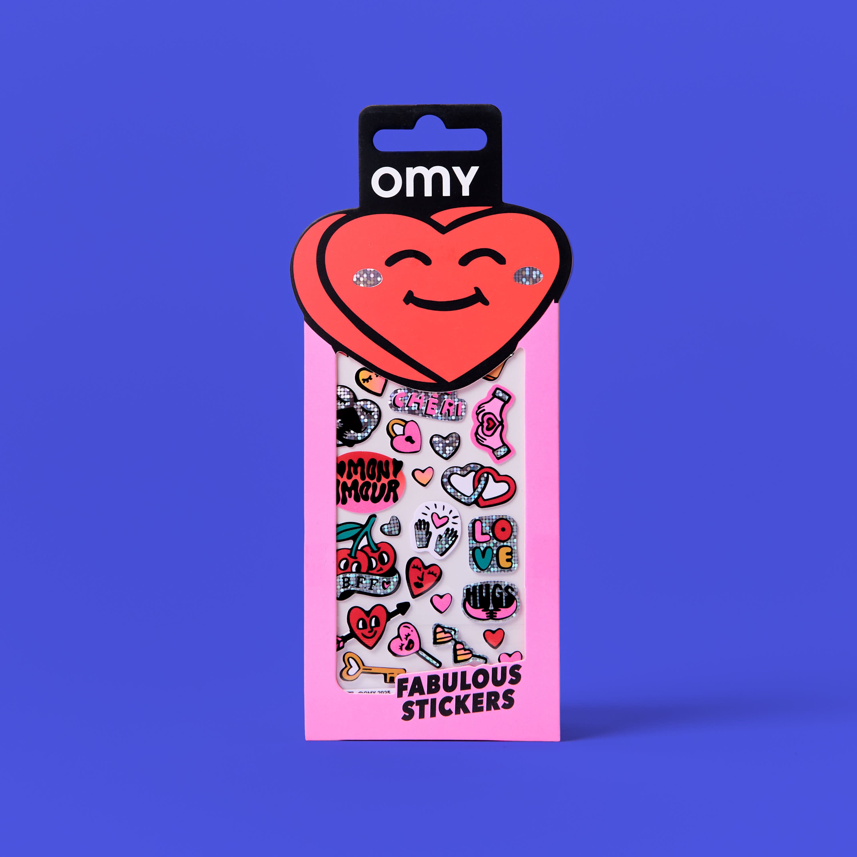 OMY Iconic Love — sheet of fluorescent vinyl stickers with hearts - STICKER_ICONIC_LOVE_FACE_FC