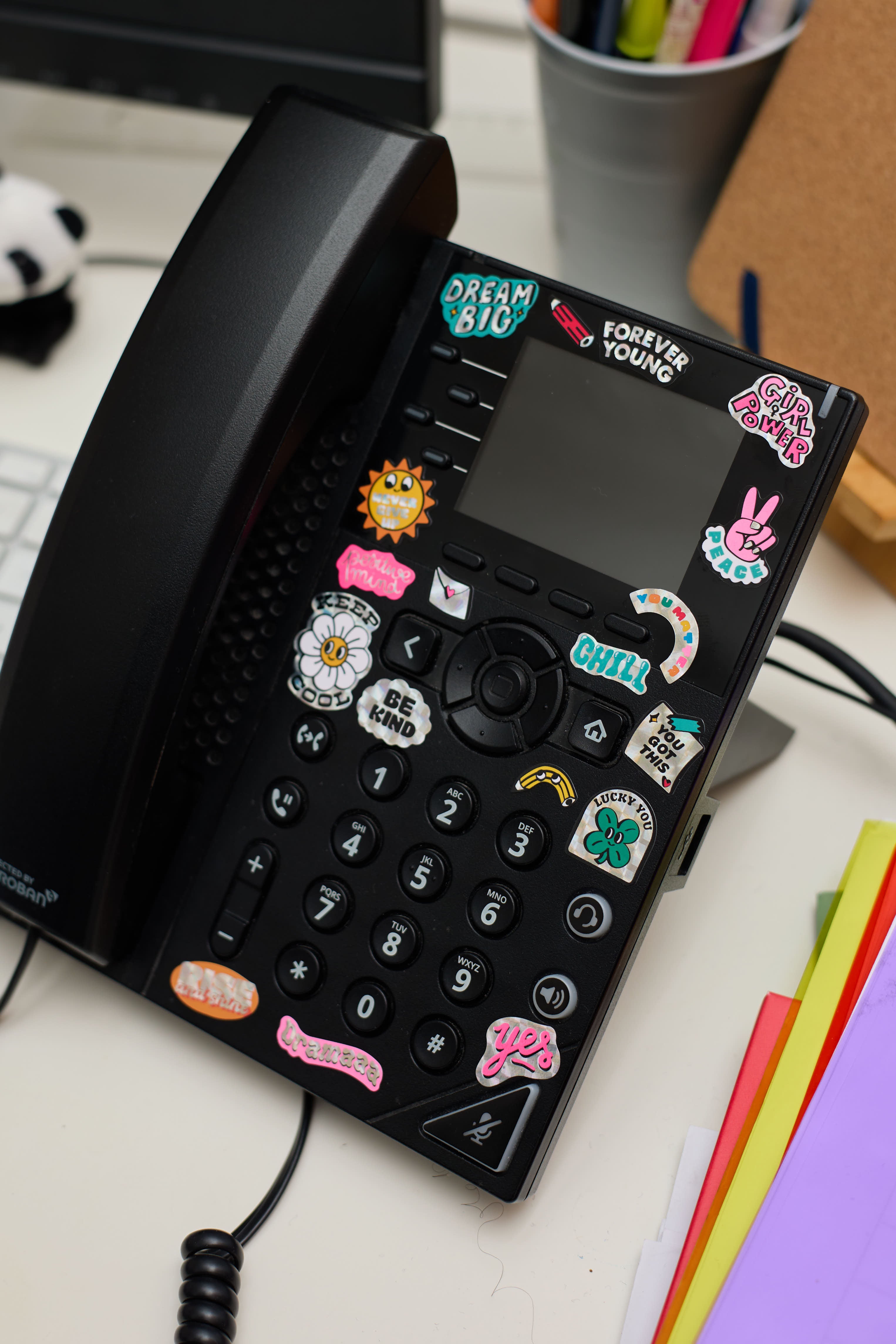 OMY Iconic Messages — close-up of Dream Big, Be Kind and flower stickers