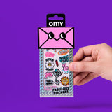 OMY Iconic Messages — sheet of fluorescent vinyl stickers with positive words - STICKER_ICONIC_MESSAGES_MAIN_FC