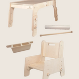 DORI Kreativ-Set – Mitwachsender Kindertisch & Kinderstuhl ab 10 Monaten