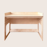 AGGIE growing desk for school kids in birch plywood – front view