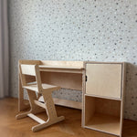 AGGIE desk, chair and cabinet in a kids room