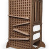 dark brown wooden learning tower with marble runway