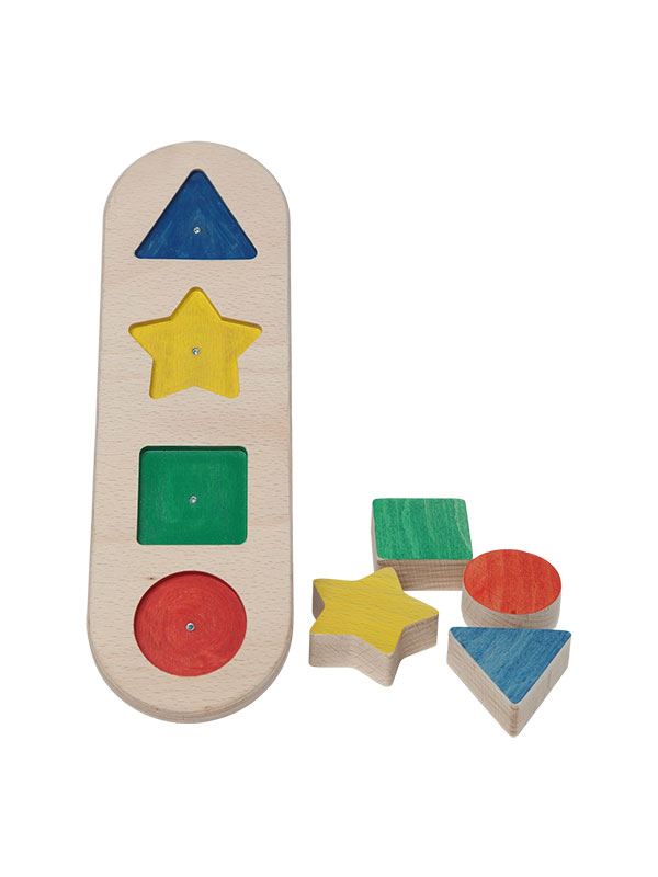 Square Kids Montessori Wooden Geometry Blocks Inserting Board Toy Education 