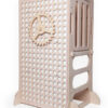 white wooden learning tower with cog wheel