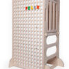 white wooden learning tower with aplhabet letters for kids education