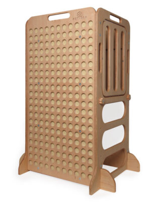 natural wooden learning tower for kids education