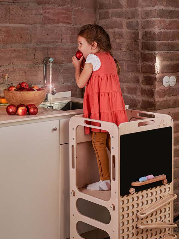 wooden kitchen helper and learning tower for kids