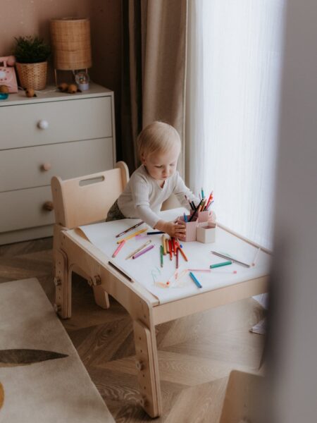 DORI Montessori Wooden Table and Chair Set for Kids
